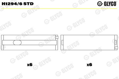 Подшипник коленвала GLYCO H1294/6 STD
