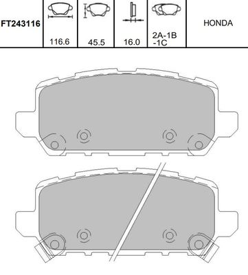 Bremžu uzliku kompl., Disku bremzes KAVO PARTS KBP-2065