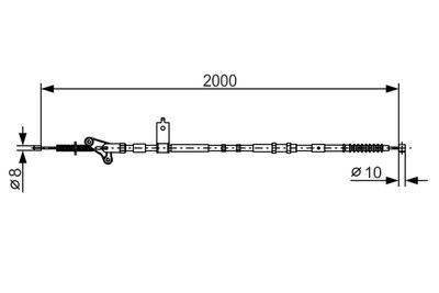 Тросик, cтояночный тормоз BOSCH 1 987 482 787