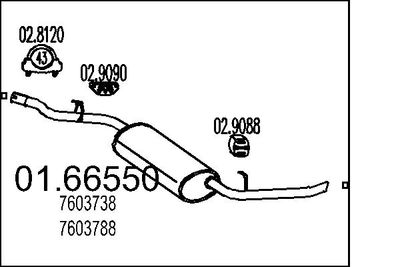 Глушитель выхлопных газов конечный MTS 01.66550