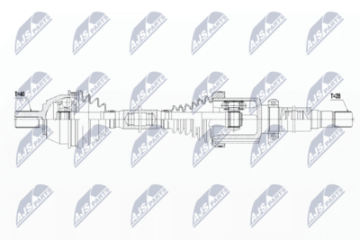 Приводной вал NTY NPW-FR-080