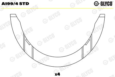 Дистанционная шайба, коленчатый вал GLYCO A199/4 STD