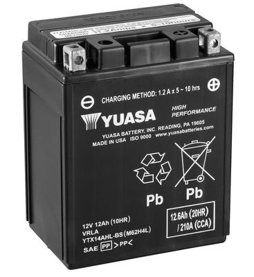 Startera akumulatoru baterija YUASA YTX14AHL-BS
