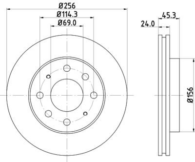 Bremžu diski HELLA PAGID 8DD 355 107-321