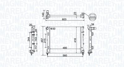 Radiators, Motora dzesēšanas sistēma MAGNETI MARELLI 350213151100