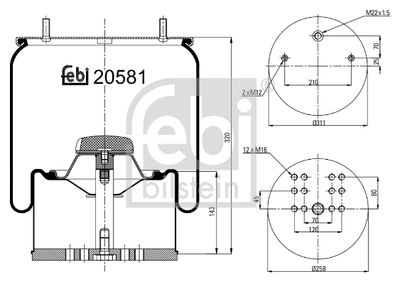 Pneimoatsperes spilvens, Pneimopiekare FEBI BILSTEIN 20581
