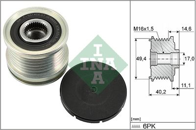 Механизм свободного хода генератора Schaeffler INA 535 0124 10