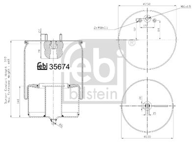 Pneimoatsperes spilvens, Pneimopiekare FEBI BILSTEIN 35674