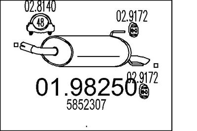Глушитель выхлопных газов конечный MTS 01.98250