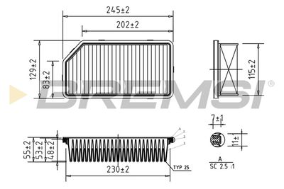 Воздушный фильтр BREMSI FA0537