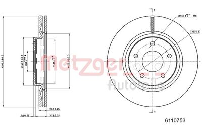 Тормозной диск METZGER 6110753