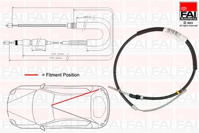 Тросик, cтояночный тормоз FAI AutoParts FBC0112