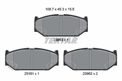 Bremžu uzliku kompl., Disku bremzes TEXTAR 2396302