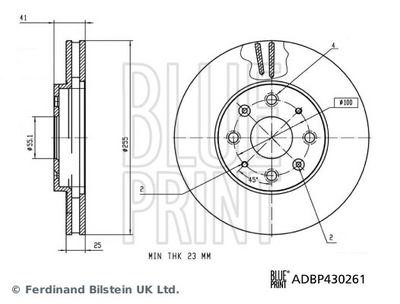 Тормозной диск BLUE PRINT ADBP430261