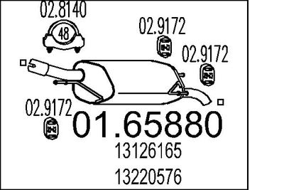 Глушитель выхлопных газов конечный MTS 01.65880