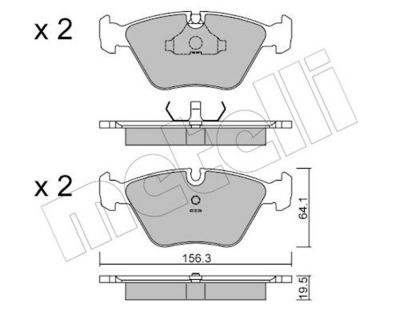 Bremžu uzliku kompl., Disku bremzes METELLI 22-0122-0