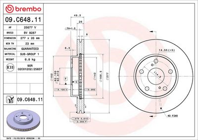 Тормозной диск BREMBO 09.C648.11