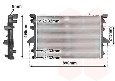 Radiators, Motora dzesēšanas sistēma VAN WEZEL 58002230