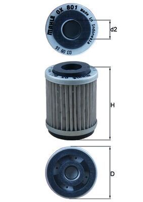 MAHLE OX801 Eļļas filtrs