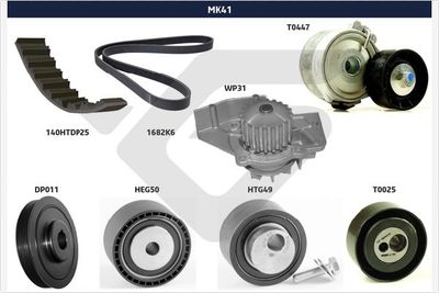 Ķīļrievu siksnu komplekts HUTCHINSON MK41