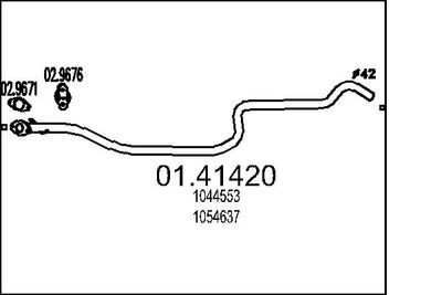 Труба выхлопного газа MTS 01.41420