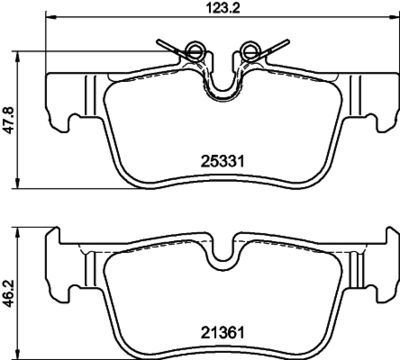 Комплект тормозных колодок, дисковый тормоз HELLA PAGID 8DB 355 021-681