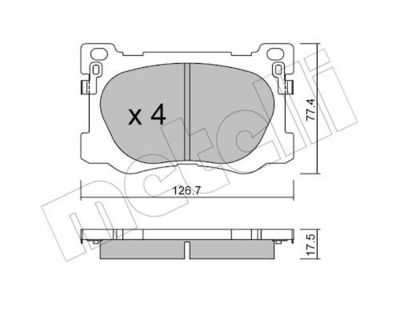 Bremžu uzliku kompl., Disku bremzes METELLI 22-1093-0