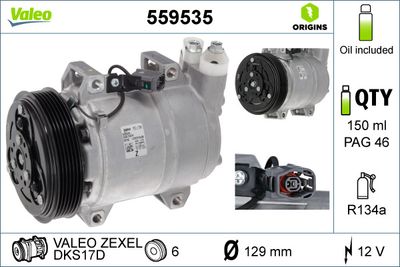 Компрессор, кондиционер VALEO 559535