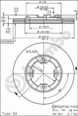 Bremžu diski BREMBO 09.3105.10