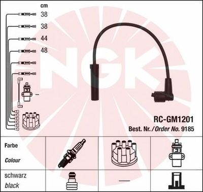 Augstsprieguma vadu komplekts NGK 9185