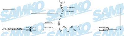 Тросик, cтояночный тормоз SAMKO C0294B