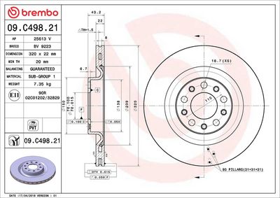Bremžu diski BREMBO 09.C498.21