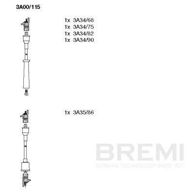Augstsprieguma vadu komplekts BREMI 3A00/115