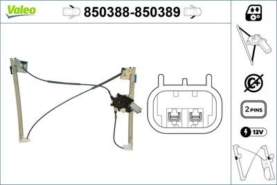 Stikla pacelšanas mehānisms VALEO 850388