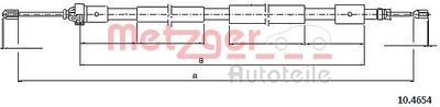 Тросик, cтояночный тормоз METZGER 10.4654