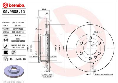 Комплект тормозов, дисковый тормозной механизм BREMBO KT 10 025