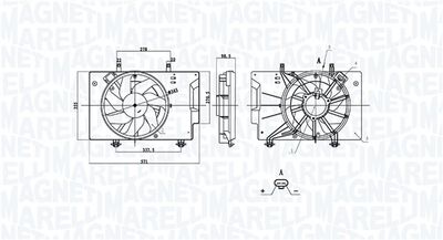 Вентилятор, охлаждение двигателя MAGNETI MARELLI 069422898010