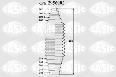 Пыльник, рулевое управление SASIC 2956002