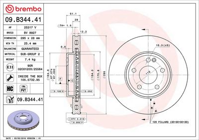 Bremžu diski BREMBO 09.B344.41