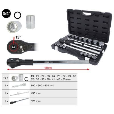 Muciņatslēgu komplekts KS TOOLS 911.0722