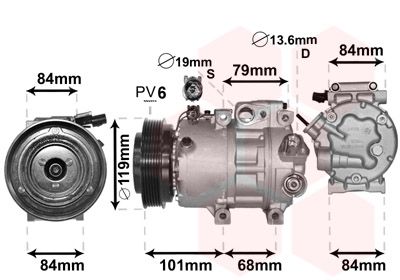 Компрессор, кондиционер VAN WEZEL 8200K374
