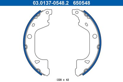 Комплект тормозных колодок ATE 03.0137-0548.2