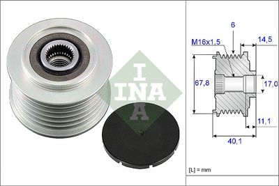 Механизм свободного хода генератора Schaeffler INA 535 0052 10