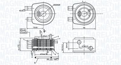масляный радиатор, двигательное масло MAGNETI MARELLI 350300005300