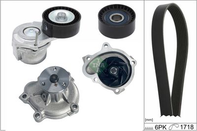 Ūdenssūknis + ķīļrievu siksnas komplekts Schaeffler INA 529 0312 30