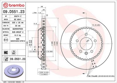 Bremžu diski BREMBO 09.D551.23