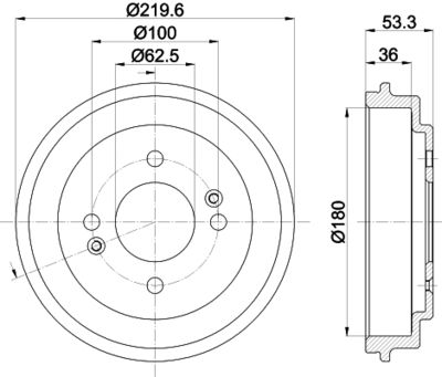 Bremžu trumulis HELLA PAGID 8DT 355 303-061