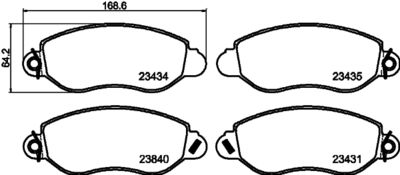Bremžu uzliku kompl., Disku bremzes HELLA PAGID 8DB 355 019-451
