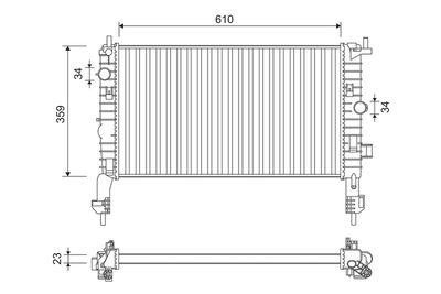 Радиатор, охлаждение двигателя VALEO 734384