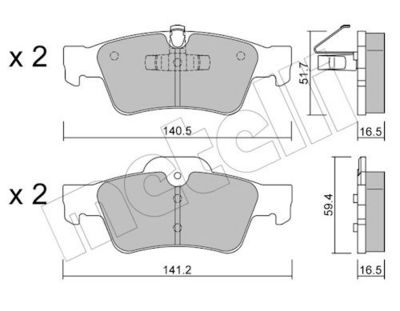 Bremžu uzliku kompl., Disku bremzes METELLI 22-0568-1